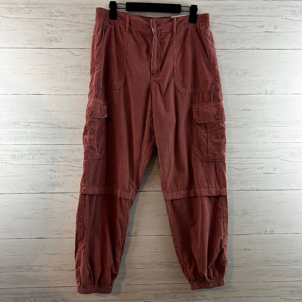 American Eagle NWT Super High Rise Baggy Jogger Pink‎ Corduroy Cargo Size 12